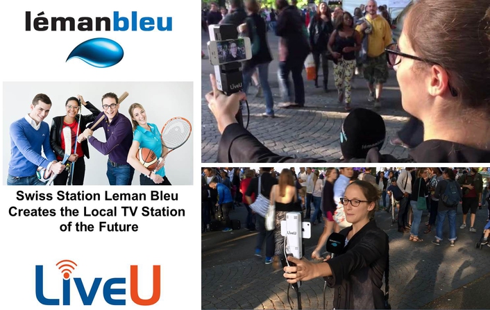 Swiss TV news station reporter using LiveU LU-Smart App for live reporting
