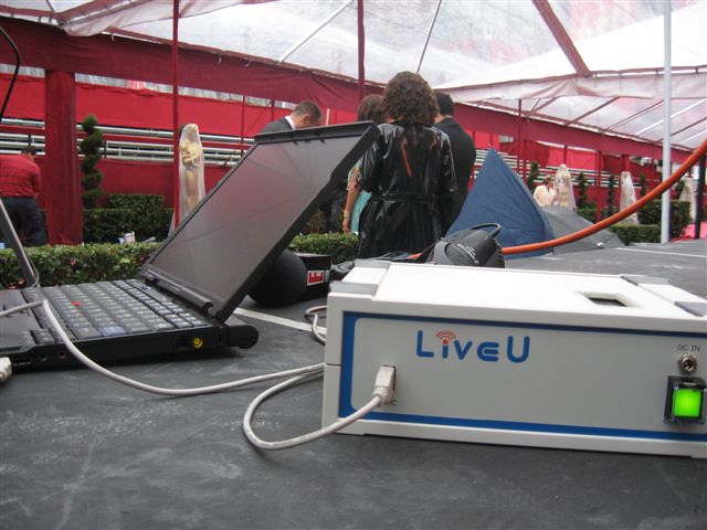 One of the first LiveU™ units in use during the coverage of the 2008 Oscars.