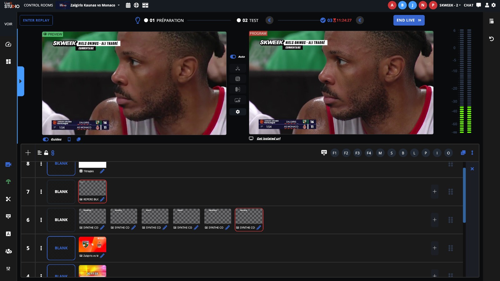 La nouvelle version de LiveU Studio simplifie l’adaptation locale des flux internationaux de l’EuroLeague de basket lors les diffusions streamées en direct